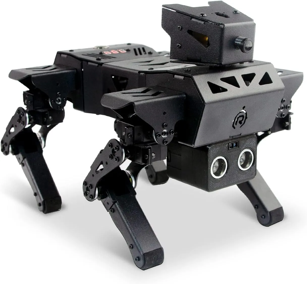 Bionic Robot Dog Kit with Graphical Programming Module, Ultrasonic Infrared Obstacle Avoidance, LED Lights, 12 DOF Metal Mechanical Pet, Teen Adult ESP32 Education Project(Expansion Kit)