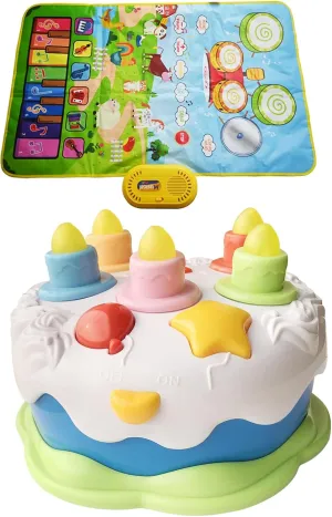 Birthday Cake Toy and 3 in 1 Music Mat for Baby Christmas Gift