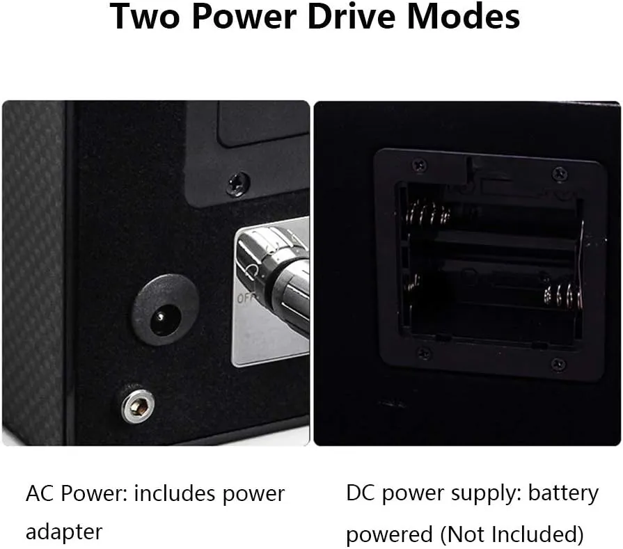 Black 4 6 Automatic Watch Winder Box，with LED Light, in Wood Shell and Leather, Piano Paint Exterior, Super Quiet Motor Watch Winder Display Watch Box Watch Storage Gift