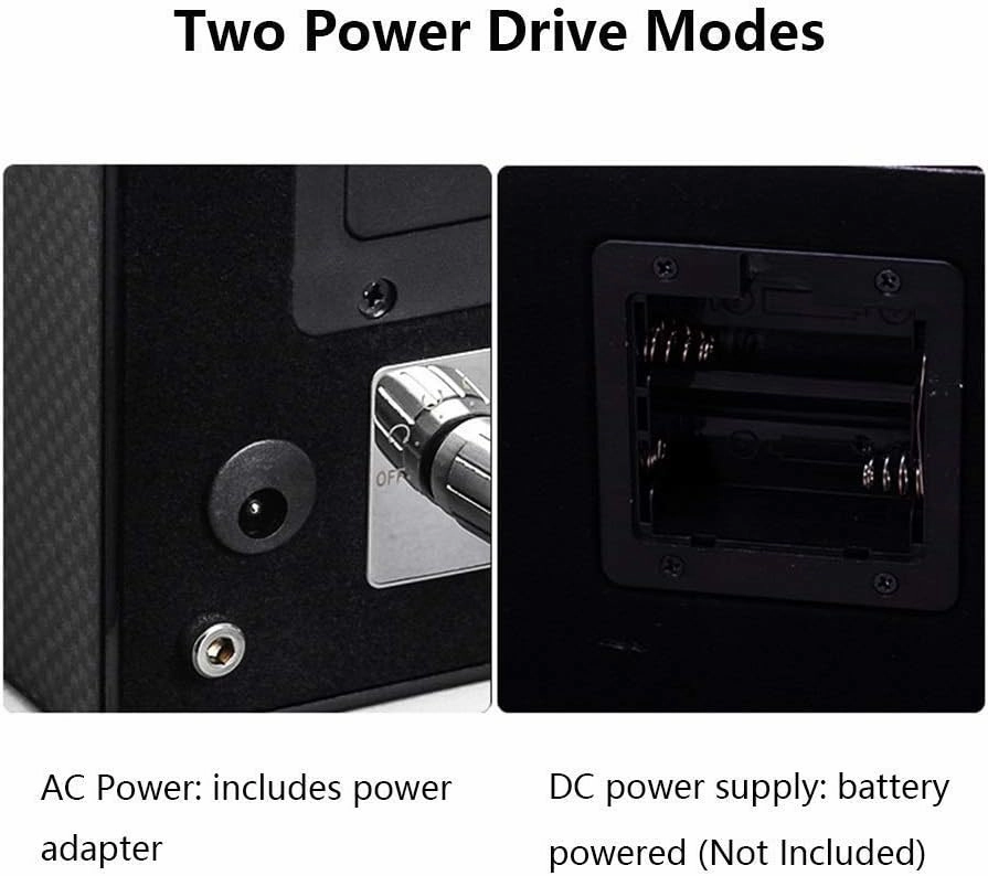 Black 4 6 Automatic Watch Winder Box,with Led Light, in Wood Shell and Leather, Piano Paint Exterior, Super Quiet Motor,E