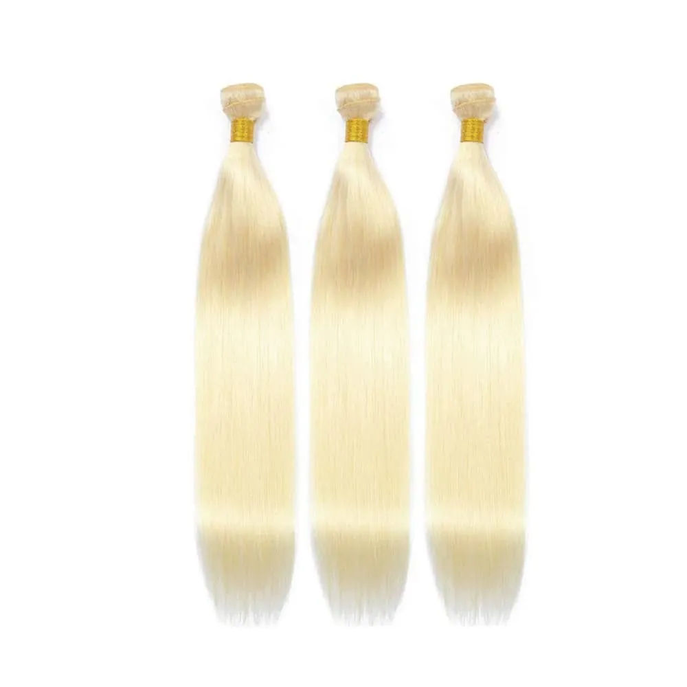 Blonde 613 Human Hair Bundles 08 10 12 Inch Straight Bundles Human Hair Unprocessed Brazilian Virgin Hair Quick Weave for Black Women