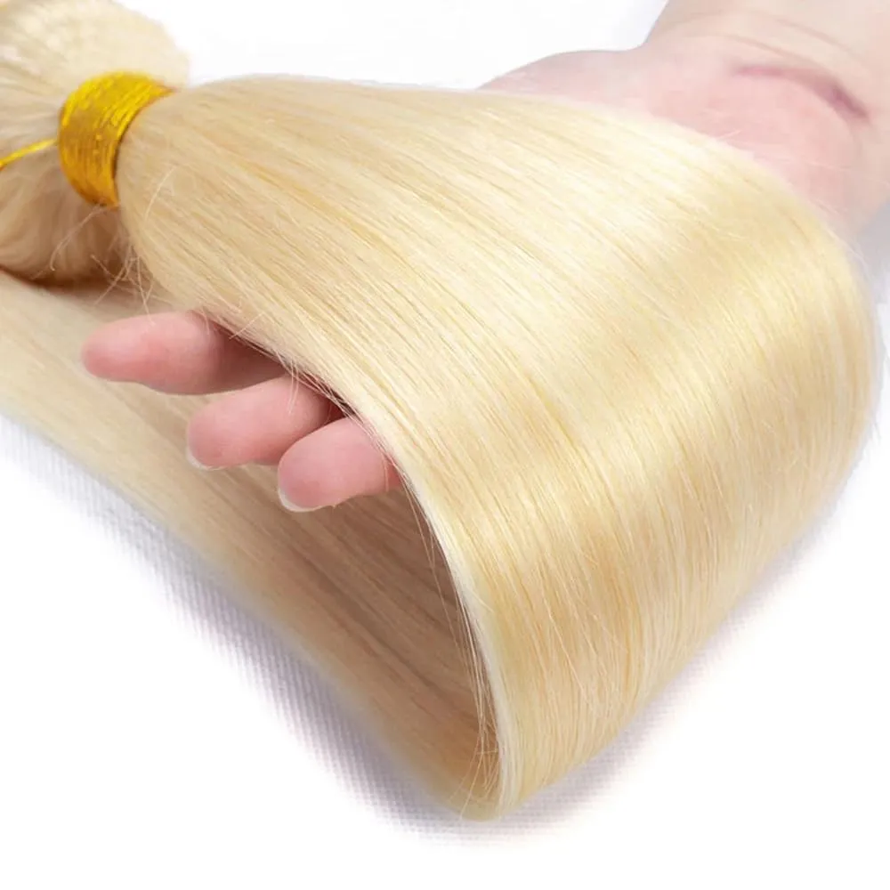 Blonde 613 Human Hair Bundles 08 10 12 Inch Straight Bundles Human Hair Unprocessed Brazilian Virgin Hair Quick Weave for Black Women