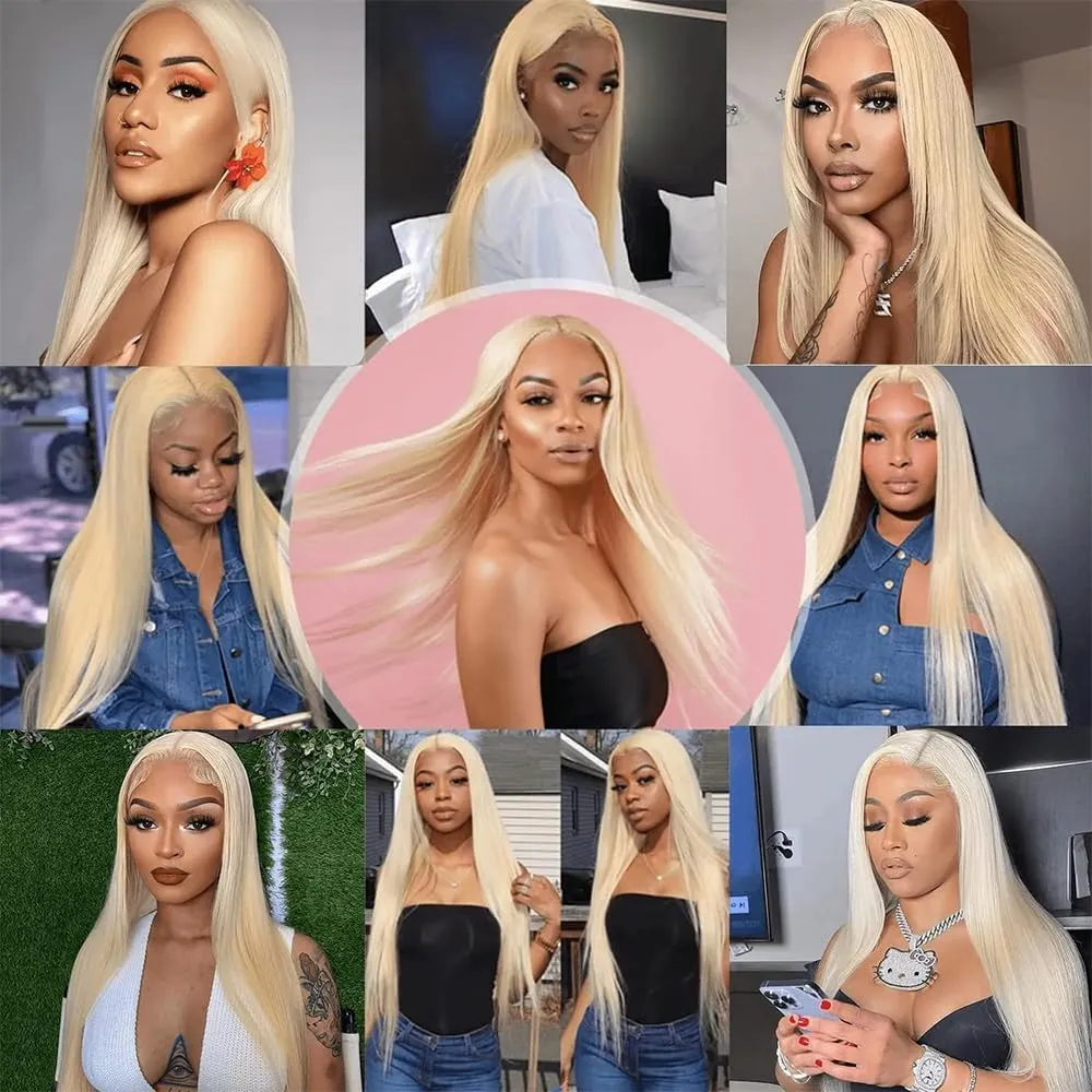 Blonde 613 Human Hair Bundles 08 10 12 Inch Straight Bundles Human Hair Unprocessed Brazilian Virgin Hair Quick Weave for Black Women