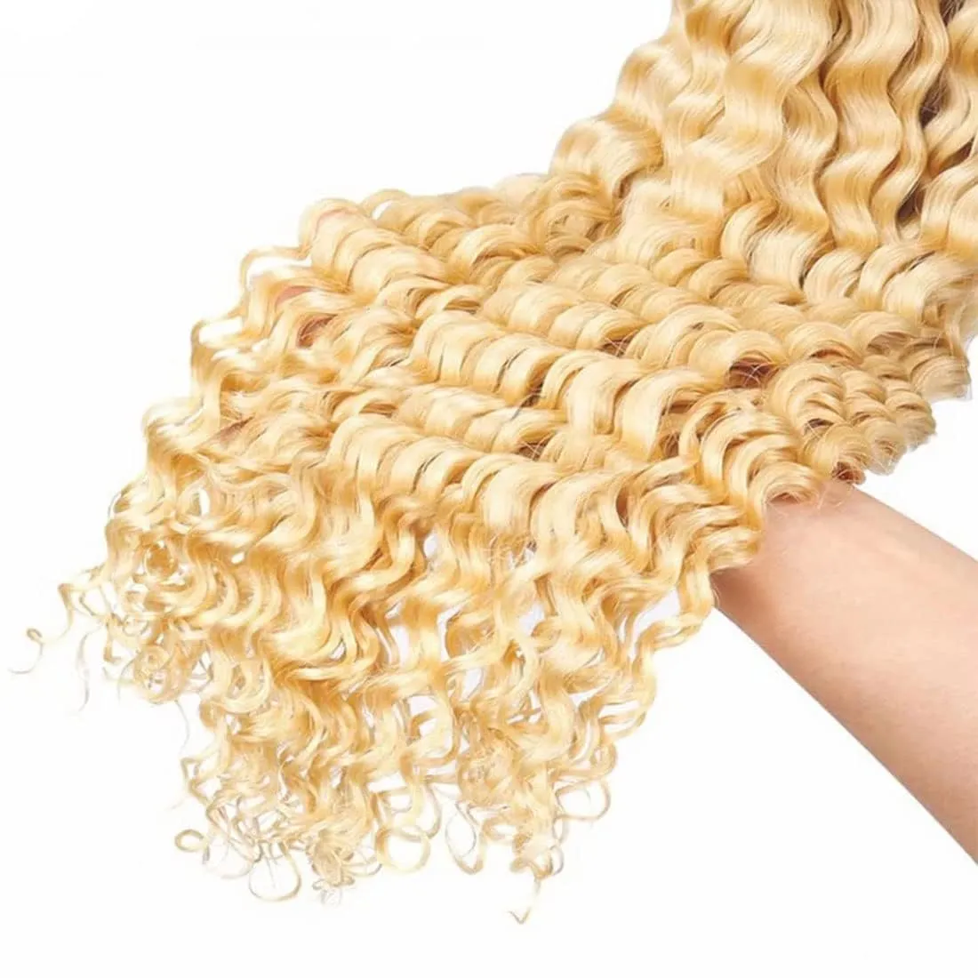Blonde 613 Human Hair Bundles 16 18 20 Inch Jerry Curly Bundles Human Hair Unprocessed Brazilian Virgin Hair Quick Weave for Black Women