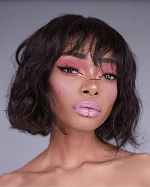 Body Wave Wigs with Bangs Human Hair Wig for Black Women None Lace Wear and Go Glueless Wig 150% Density Machine Made Brazilian Virgin Short Bob Wigs Human Hair (10 Inch, Natural)