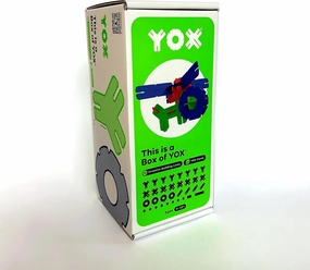 Box of YOX® 50-Piece Creative Building Set with 32 Durable Links, 16 Instruction Cards, and 2 Tubes. Made in The USA.