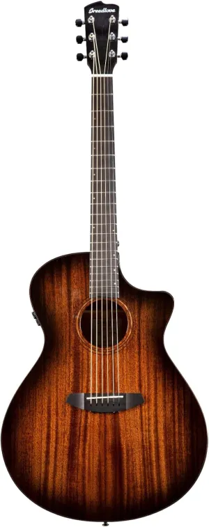 Breedlove Wildwood Pro Concerto CE 6-String African Mahogany Acoustic-Electric Guitar with Stain Black Bridge and Standard Gigbag Case (Right-Handed, Suede)