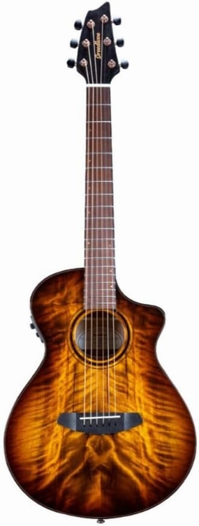 Breedlove Pursuit Exotic S Companion CE 6-String Right-Handed Acoustic Electric Guitar with African Mahogany Neck and Ovangkol Fingerboard (Tigers Eye)