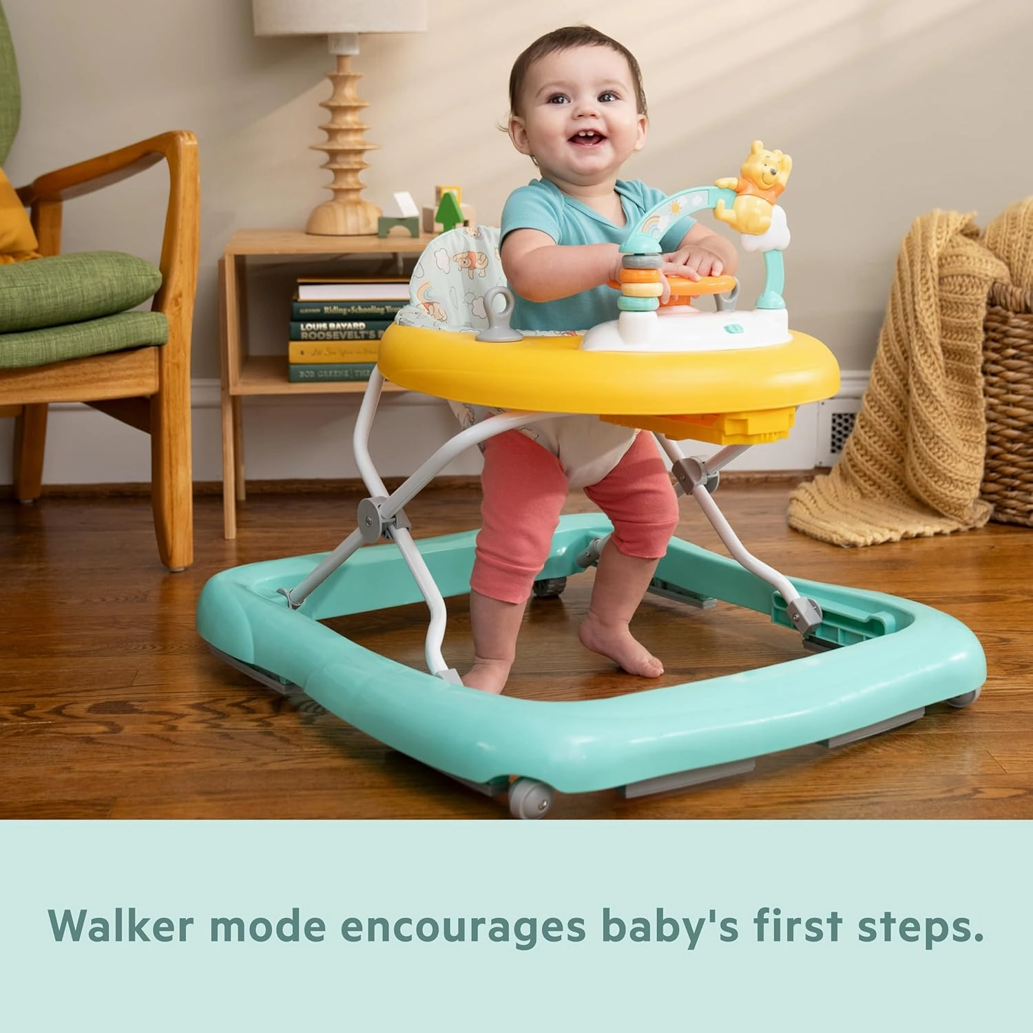 Bright Starts Disney Baby Winnie The Pooh Once Upon a Walk Activity Walker, 2 Ways to Play, Unisex, Ages 6 Months 