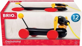 BRIO World - 30332 Pull Along Dachshund | Interactive Toddler Toy | Durable Wooden Construction | FSC Certified Sustainable Wood