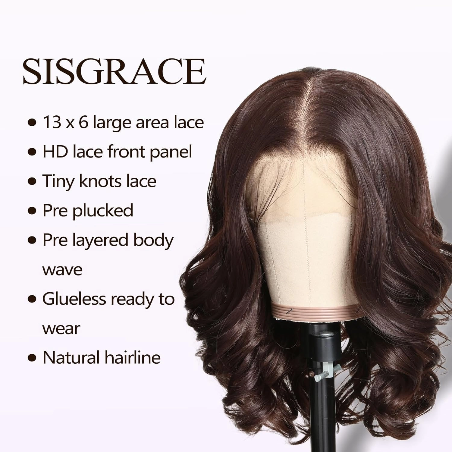 Brown 13×6 HD Lace Front Wigs Synthetic Glueless Pre Layered Brown Roots Body Wave Wigs for Women Pre Plucked 18 Inch Tiny Knots Lace Natural Hairline Bob Wig