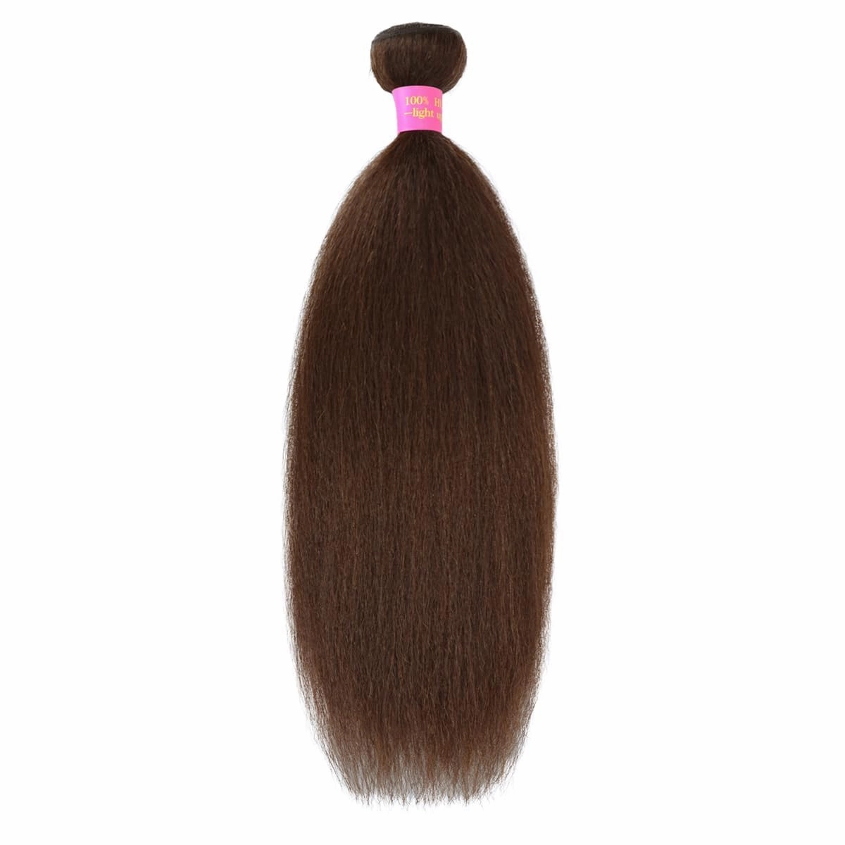 Brown Bundles Human Hair 24 Inch Yaki Straight Kinky Straight Bundles Human Hair Kinkystraight 12A Brazilian Virgin Human Bundle for Black Women Chocolate Brown Hair Extension 1 Bundle