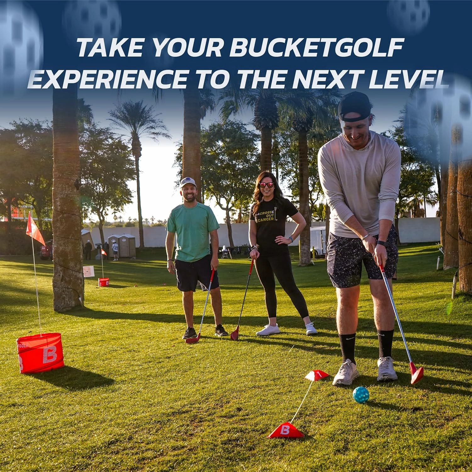 BucketGolf Club - Backyard Outdoor Golf Club with Oversize Club Head to Play BucketGolf, Hit Plastic Or Foam Golf Balls in Grass, Parks, Yards
