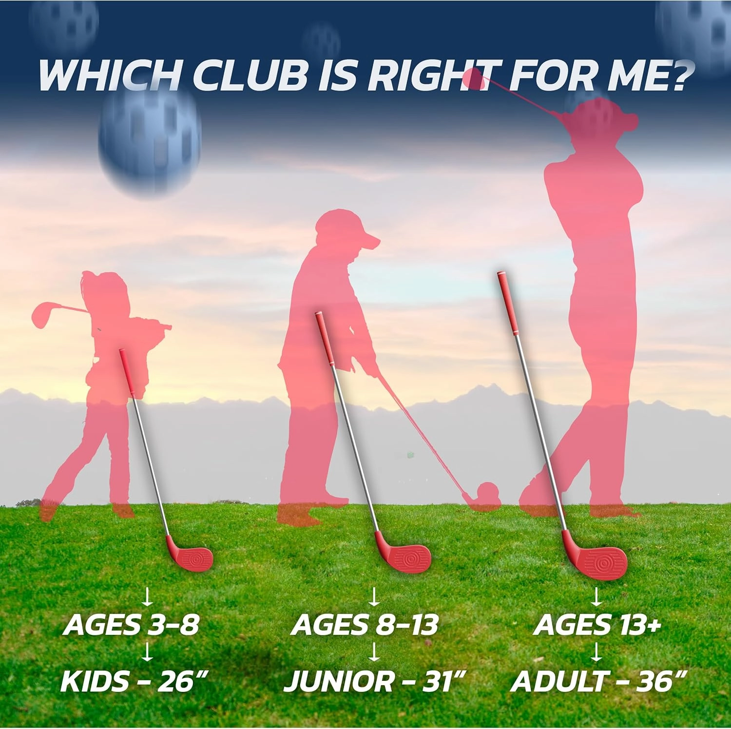 BucketGolf Club - Backyard Outdoor Golf Club with Oversize Club Head to Play BucketGolf, Hit Plastic Or Foam Golf Balls in Grass, Parks, Yards