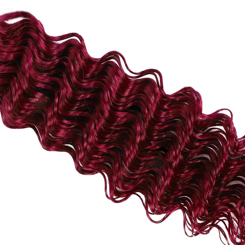Burgundy 99J Human Hair Bundles 08 10 12 Inch Deep Wave Bundles Human Hair Unprocessed Brazilian Virgin Hair Quick Weave for Black Women
