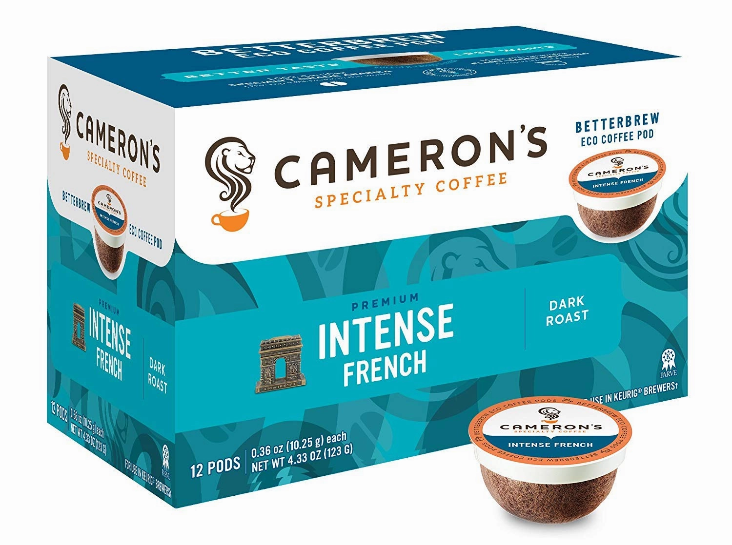 Cameron's Coffee Single Serve Pods, Intense French, 12 Count (Pack of 6)
