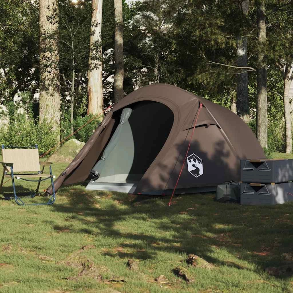 Camping Tent Tunnel 3-Person Olive Green Waterproof vidaXL vidaXL