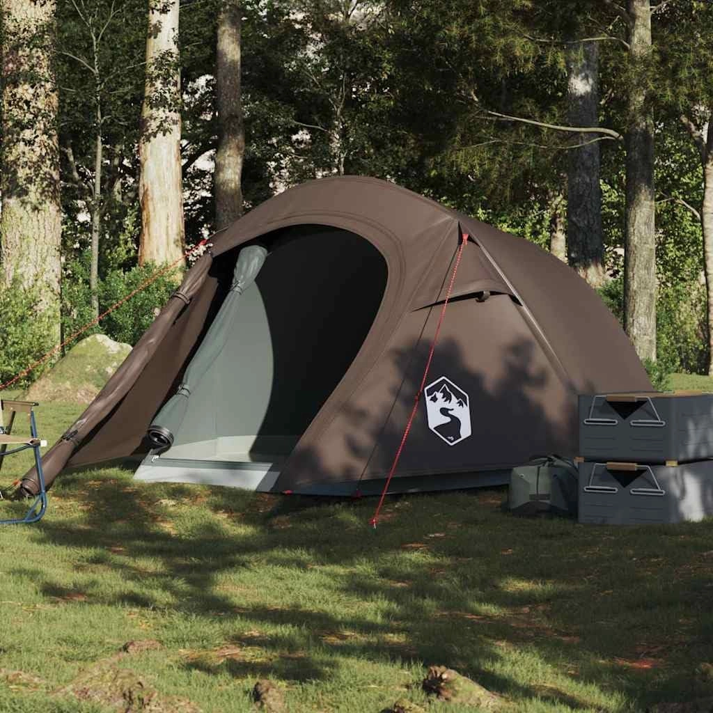 Camping Tent Tunnel 3-Person Olive Green Waterproof vidaXL vidaXL