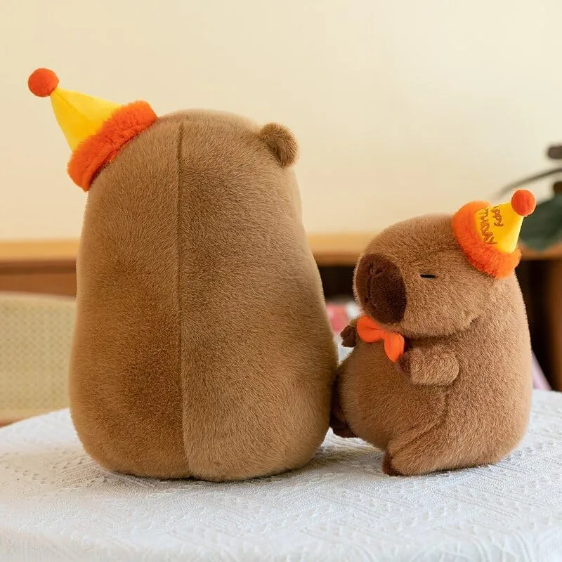 Capybara Stuffed Animal, Cute Capybara Plush Toy Birthday Christmas Valentine’s Day Gift for Kids Girlfriend (12Inch-Hat)