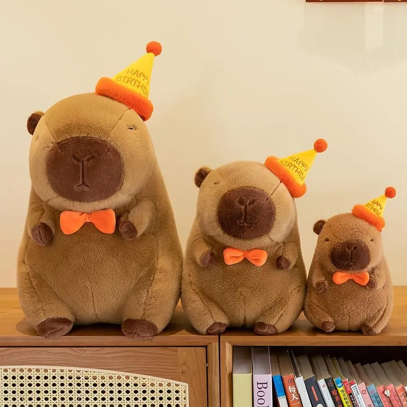 Capybara Stuffed Animal, Cute Capybara Plush Toy Birthday Christmas Valentine’s Day Gift for Kids Girlfriend (12Inch-Hat)