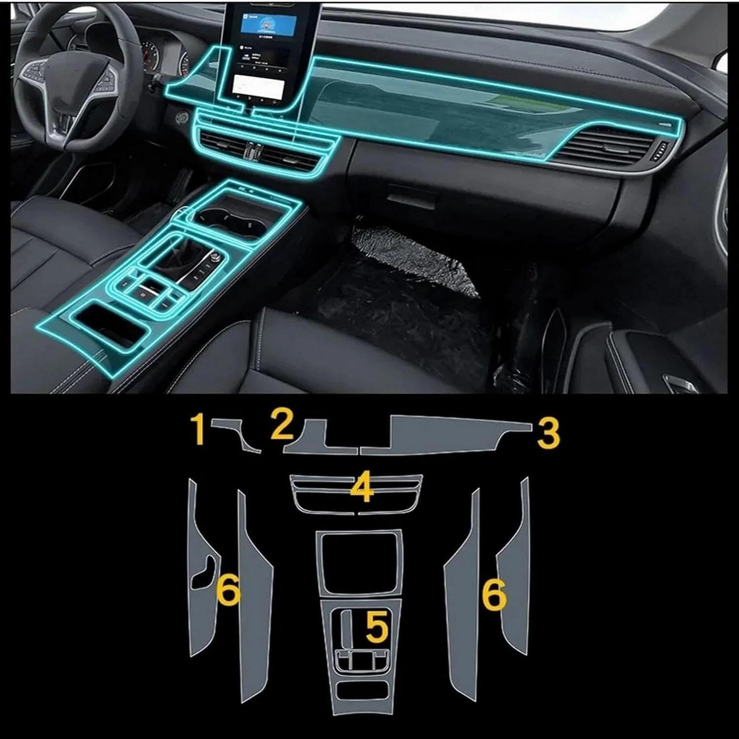 Car Interior Center Console Anti-Scratch TPU Transparent Protective Film Shift Position Piano Board Film,for BYD Song MAX 2019-2023