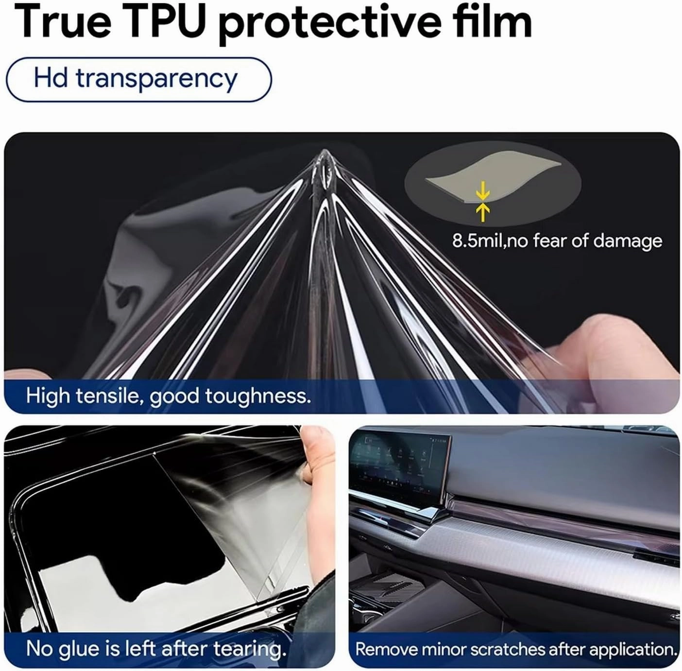 Car Interior Center Console Anti-Scratch TPU Transparent Protective Film Shift Position Piano,for Audi RS e-tron GT 2021-2023