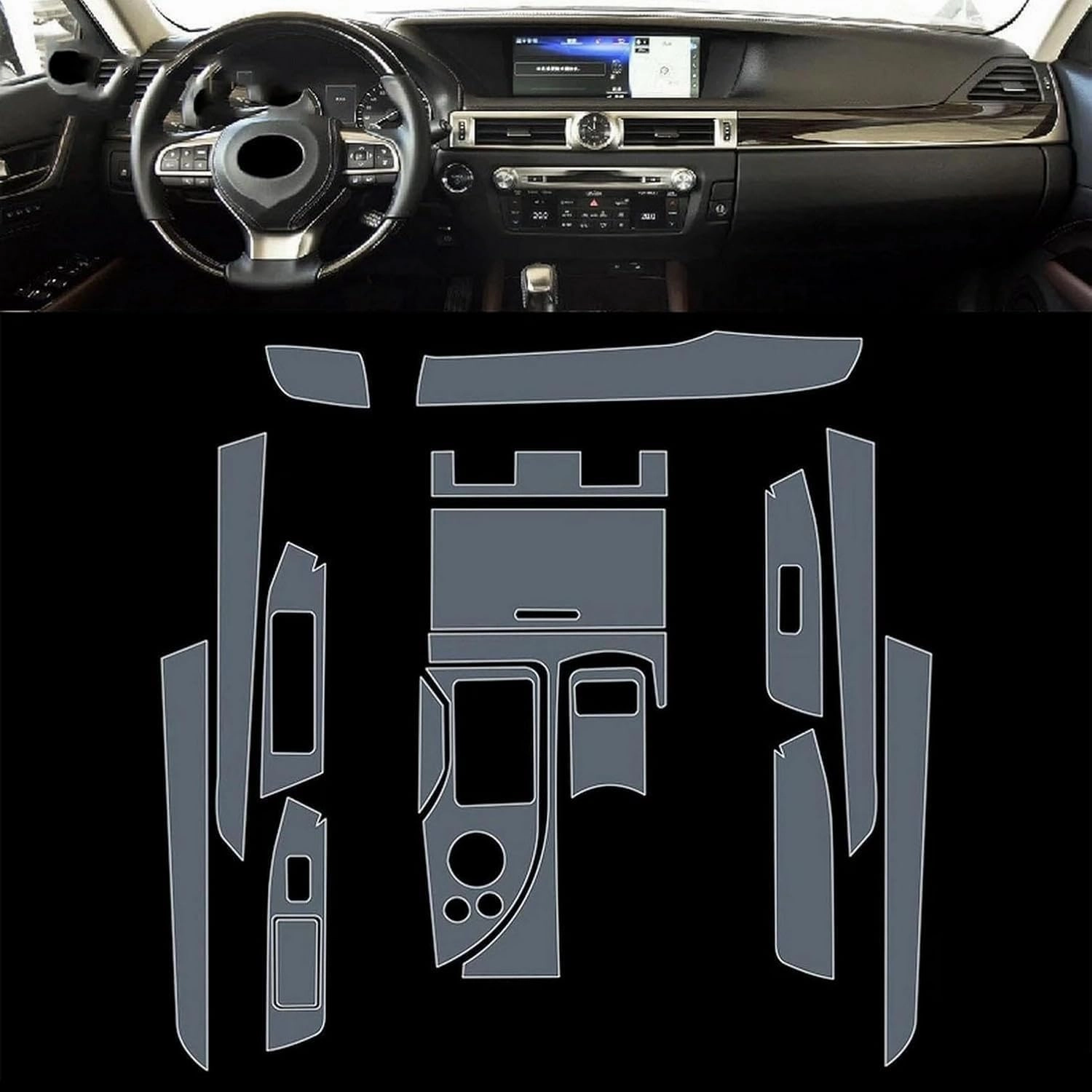 Car Interior Center Console Anti-Scratch TPU Transparent Protective Film Shift Position Piano PPF,for Lexus GS 350 450h 2012-2023
