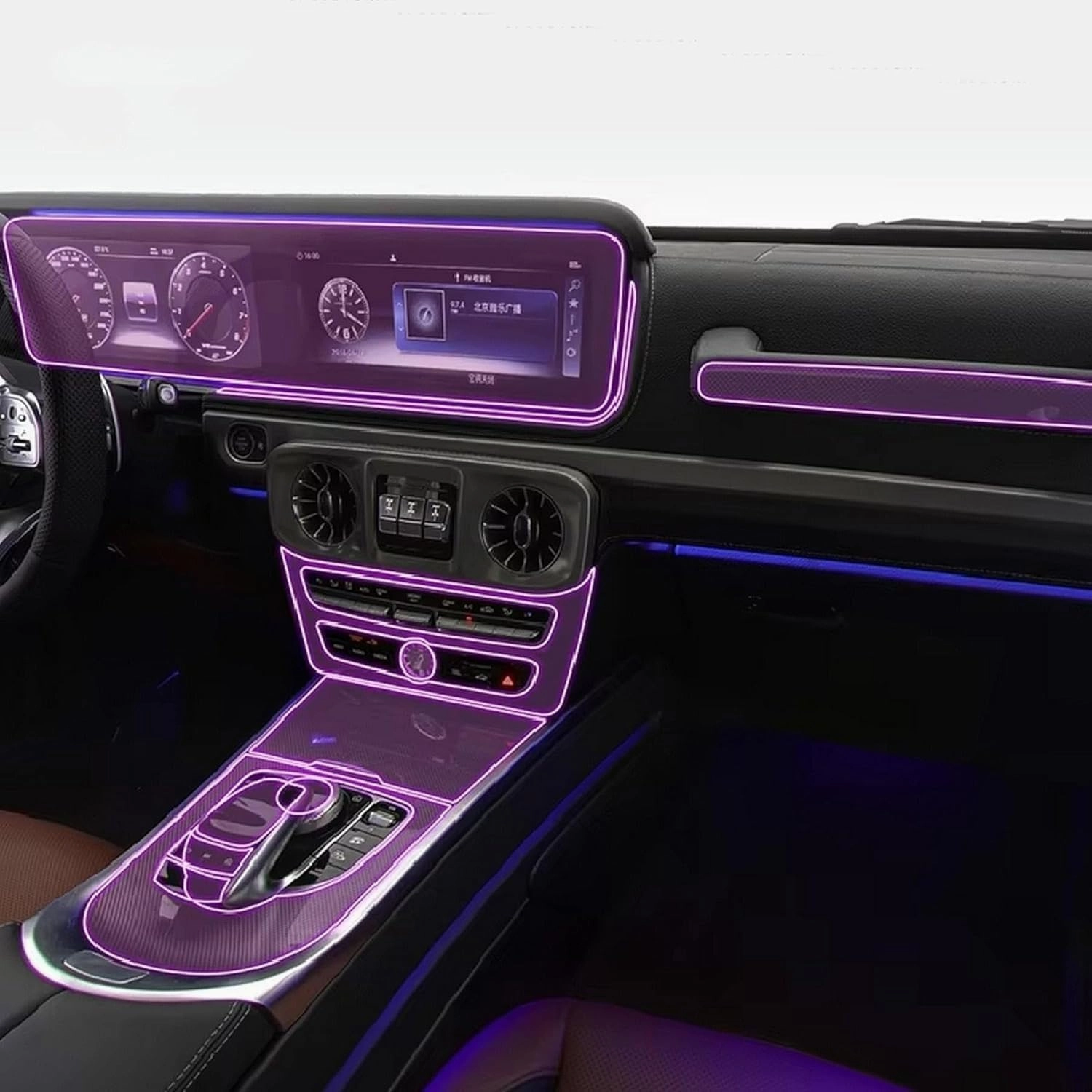 Car Interior Film Dashboard Piano Board Shift Center Console Anti-Scratch TPU PPF Film,for Mercedes Benz G-Class W463 2019-2023