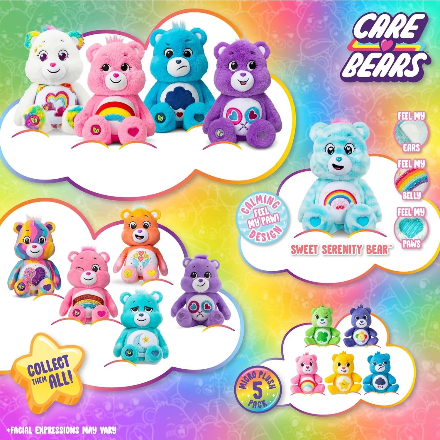 Care Bears 14" Cheer Bear Plushie - Medium Size - Pink Plushie for Ages 4  – Perfect Stuffed Animal Holiday, Birthday Gift, Super Soft and Cuddly – Good For Girls and Boys, Employees, Collectors