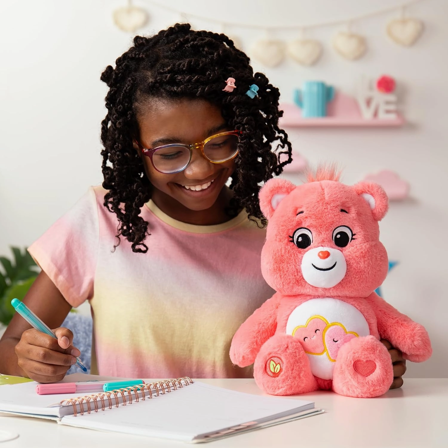 Care Bears 14" Love-A-Lot Bear Plushie - Medium Size - Pink Plush for Ages 4  – Perfect Stuffed Animal Holiday, Birthday Gift, Super Soft and Cuddly – Good For Girls and Boys, Collectors