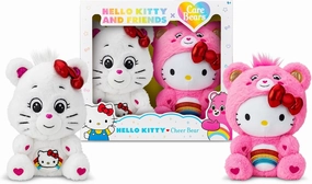 Care Bears Hello Kitty Loves Cheer Bear 10" Collectible Plush 2-Pack - Soft, Huggable Material!