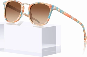 CARFIA Fashion Acetate Polarized Womens Sunglasses Small Face Retro Metal Bridge Sunnies CA5015