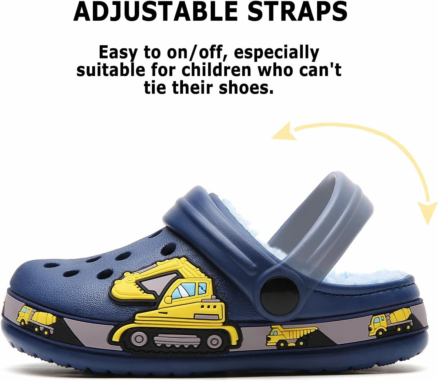 CERYTHRINA Kids Fur Lined Garden Clogs: Cartoon Sandals - Fleece Winter Warm House Slippers for Boys Girls Toddler