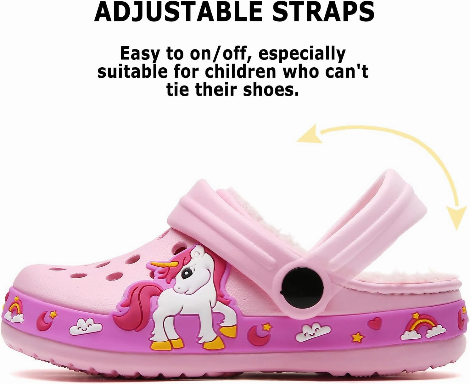 CERYTHRINA Kids Fur Lined Garden Clogs: Cartoon Sandals - Fleece Winter Warm House Slippers for Boys Girls Toddler