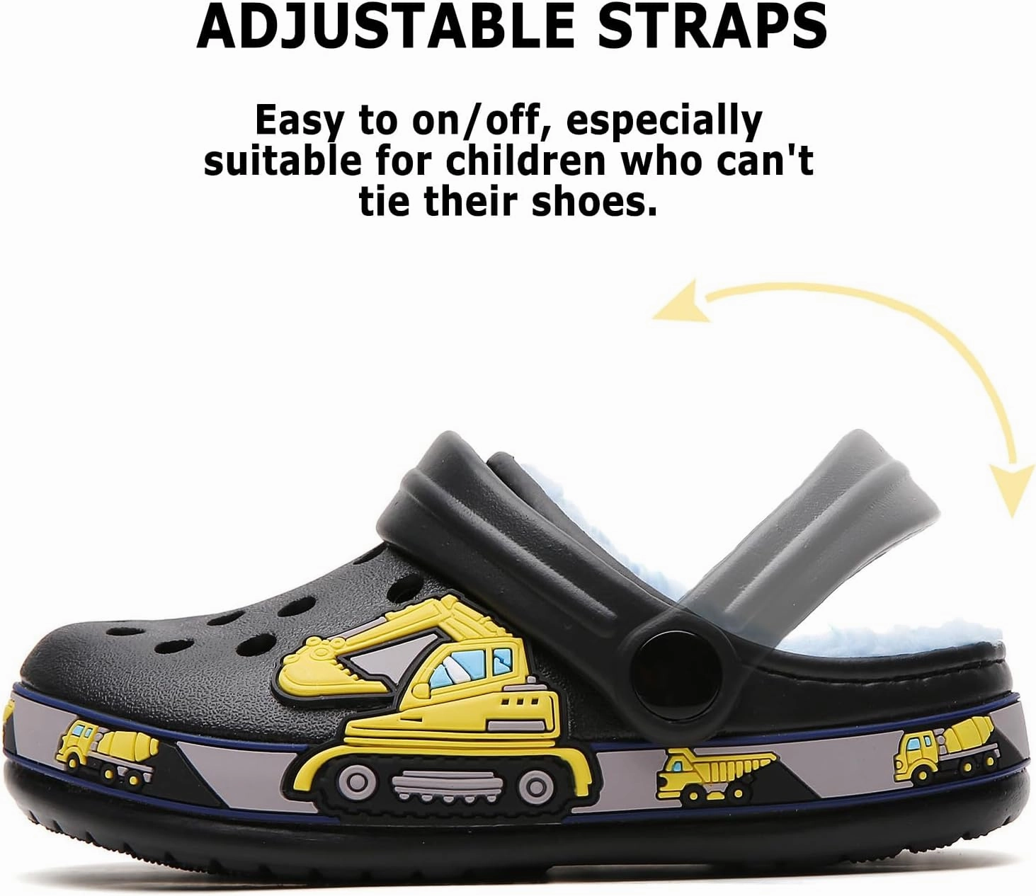 CERYTHRINA Kids Fur Lined Garden Clogs: Cartoon Sandals - Fleece Winter Warm House Slippers for Boys Girls Toddler