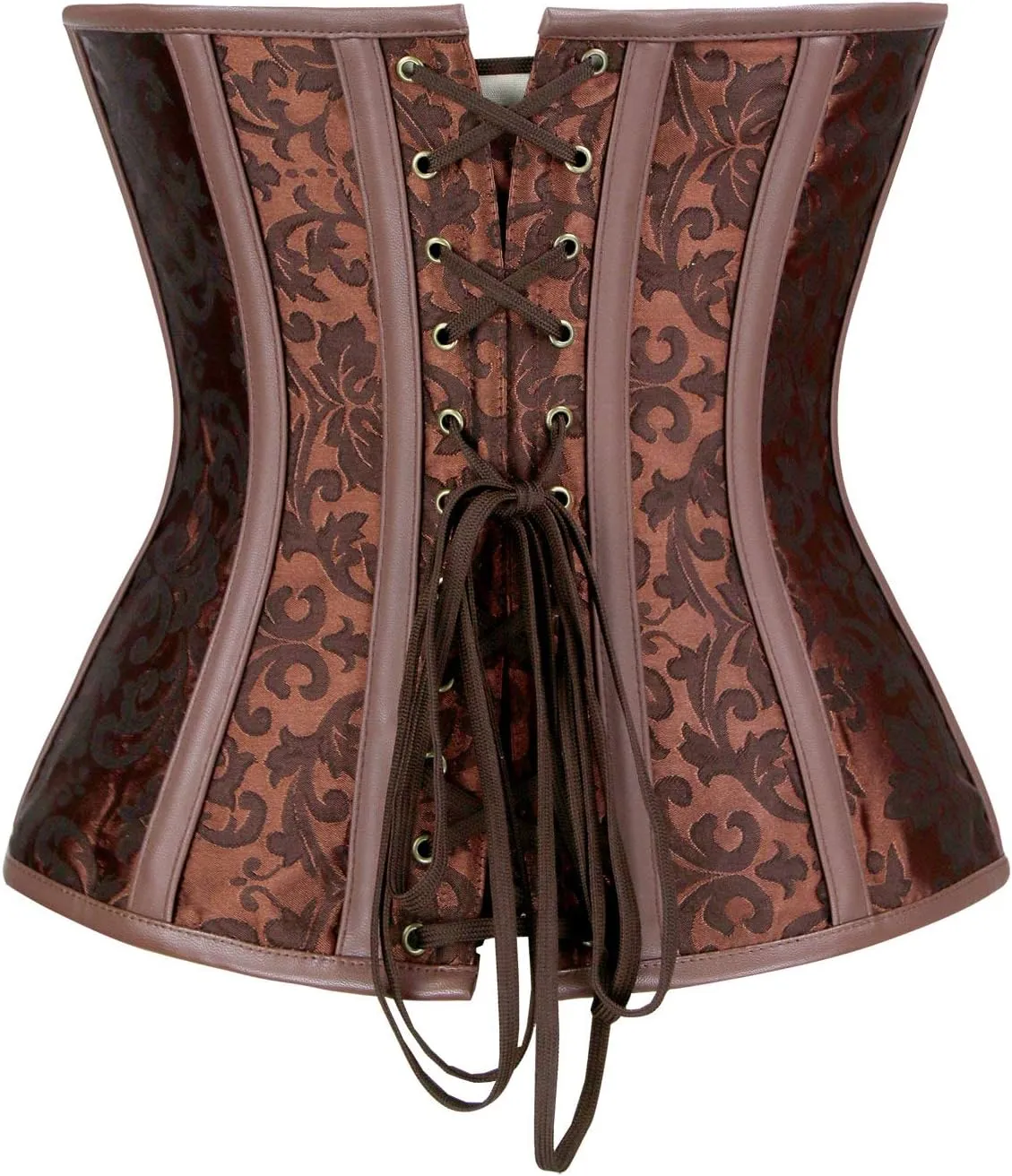 Charmian Women's Steampunk Gothic Jacquard Overbust Corset Waist Cincher Bustier