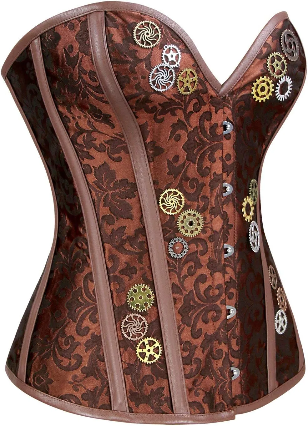 Charmian Women's Steampunk Gothic Jacquard Overbust Corset Waist Cincher Bustier