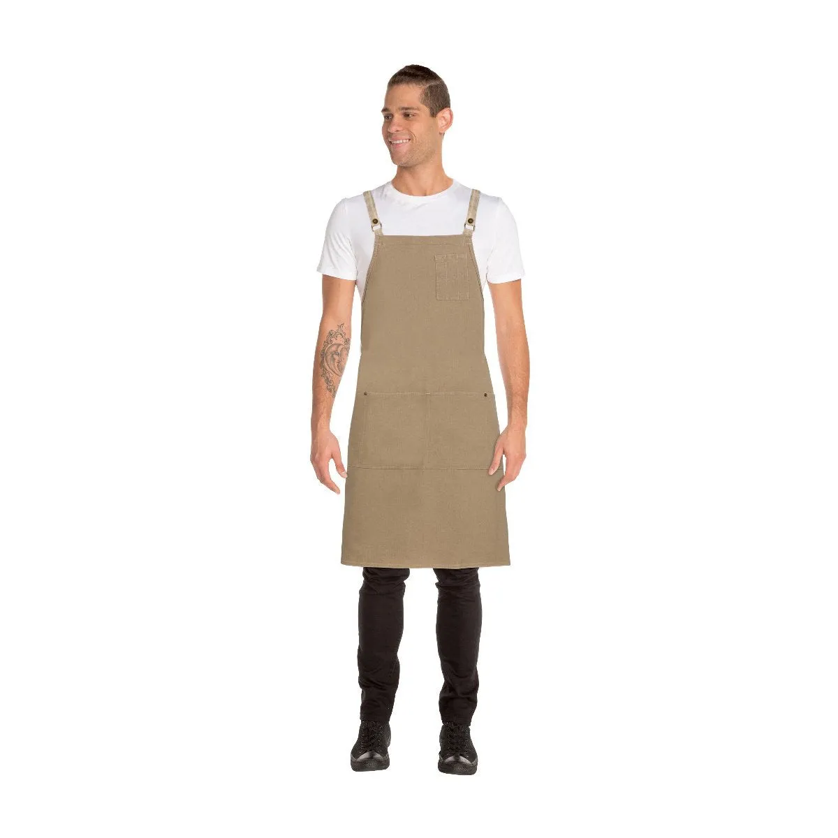 Chef Works Austin Natural Denim Cross Back Apron Natural