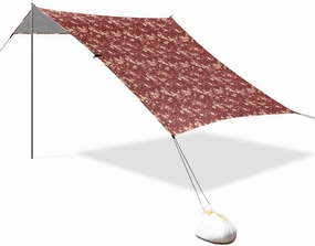 Cherry Blossom Deep Red Beach Tent & Canopy UPF50 Easy Setup Portable Sun Shelter Includes Sand Shovel, Sandbags, Stability Poles for Camping, Picnics, Backyard & Fishing