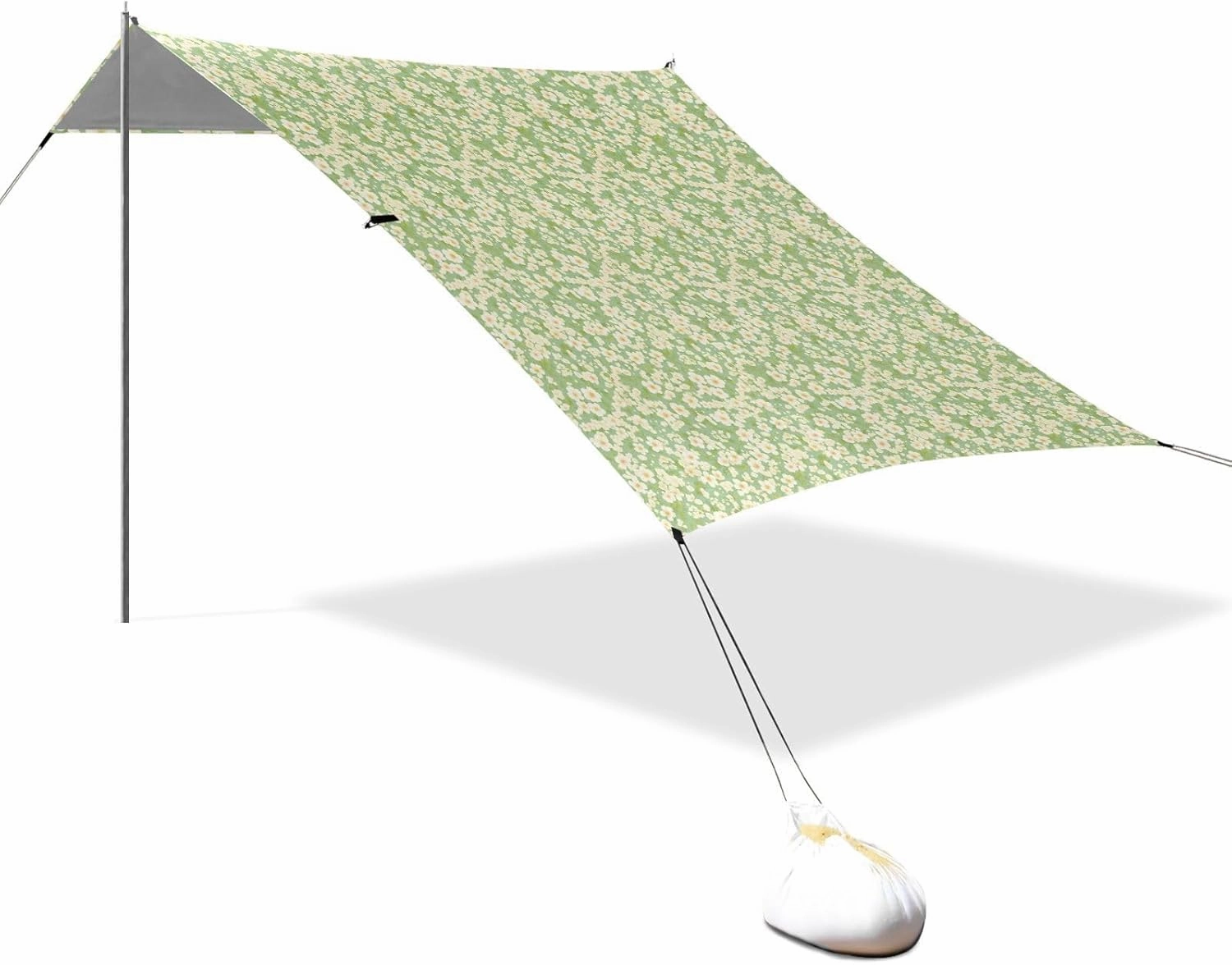 Cherry Blossoms Foldable Beach Tent UPF50  Waterproof Portable Sunshade with Sand Shovel for Backyard, Grassland, Park