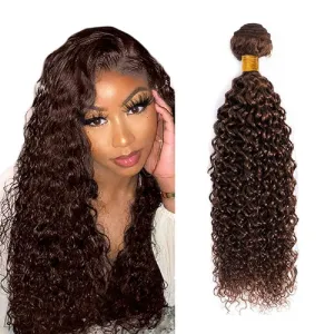 Chocolate Brown 4# Human Hair Bundles 08 10 12 Inch Jerry Curly Bundles Human Hair Unprocessed Brazilian Virgin Hair Quick Weave for Black Women