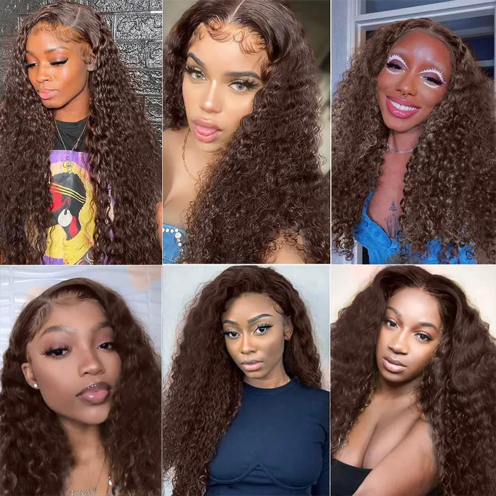 Chocolate Brown 4# Human Hair Bundles 08 10 12 Inch Jerry Curly Bundles Human Hair Unprocessed Brazilian Virgin Hair Quick Weave for Black Women