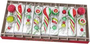 Christopher Radko Shiny Brite Holiday Splendor 9 Count 4" Shape Icicles