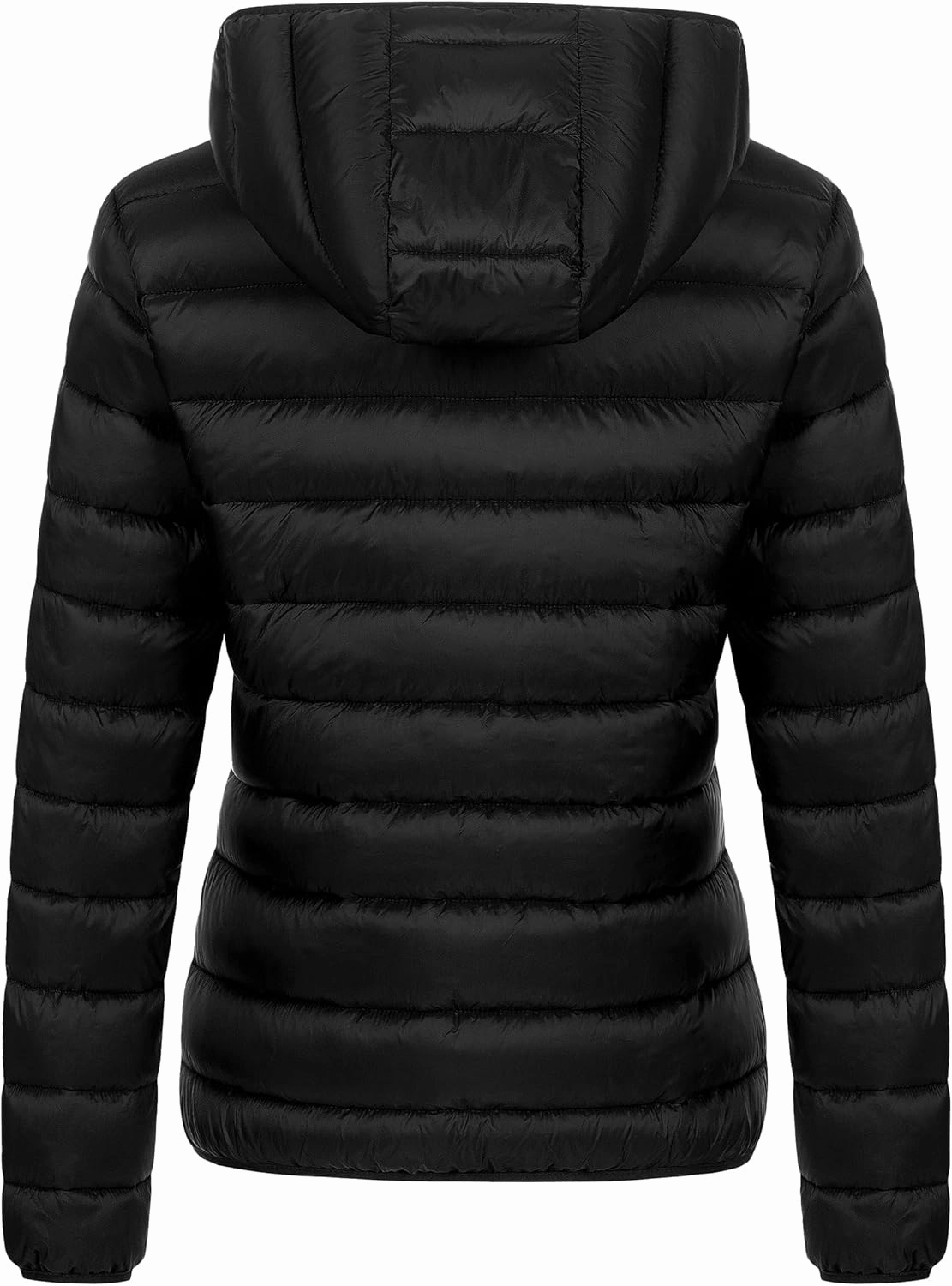 Chrisuno Women's Lightweight Short Puffer Jacket Packable Quilt Warm Winter Coat with Removable Hood