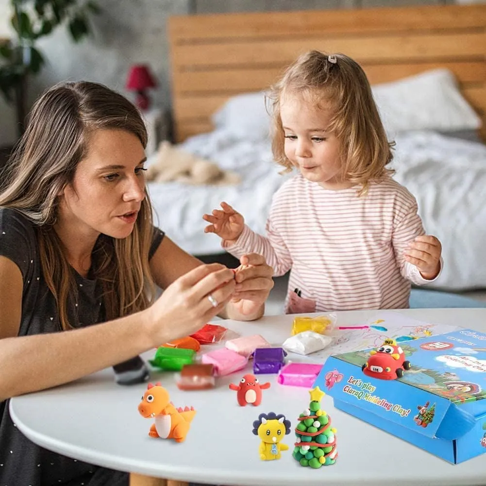 CiaraQ Modeling Clay Kit - 64 Colors Air Dry Clay with Sculpting Tools, Ideal for Crafting, DIY Projects. Easter/Halloween/Christmas Gifts.