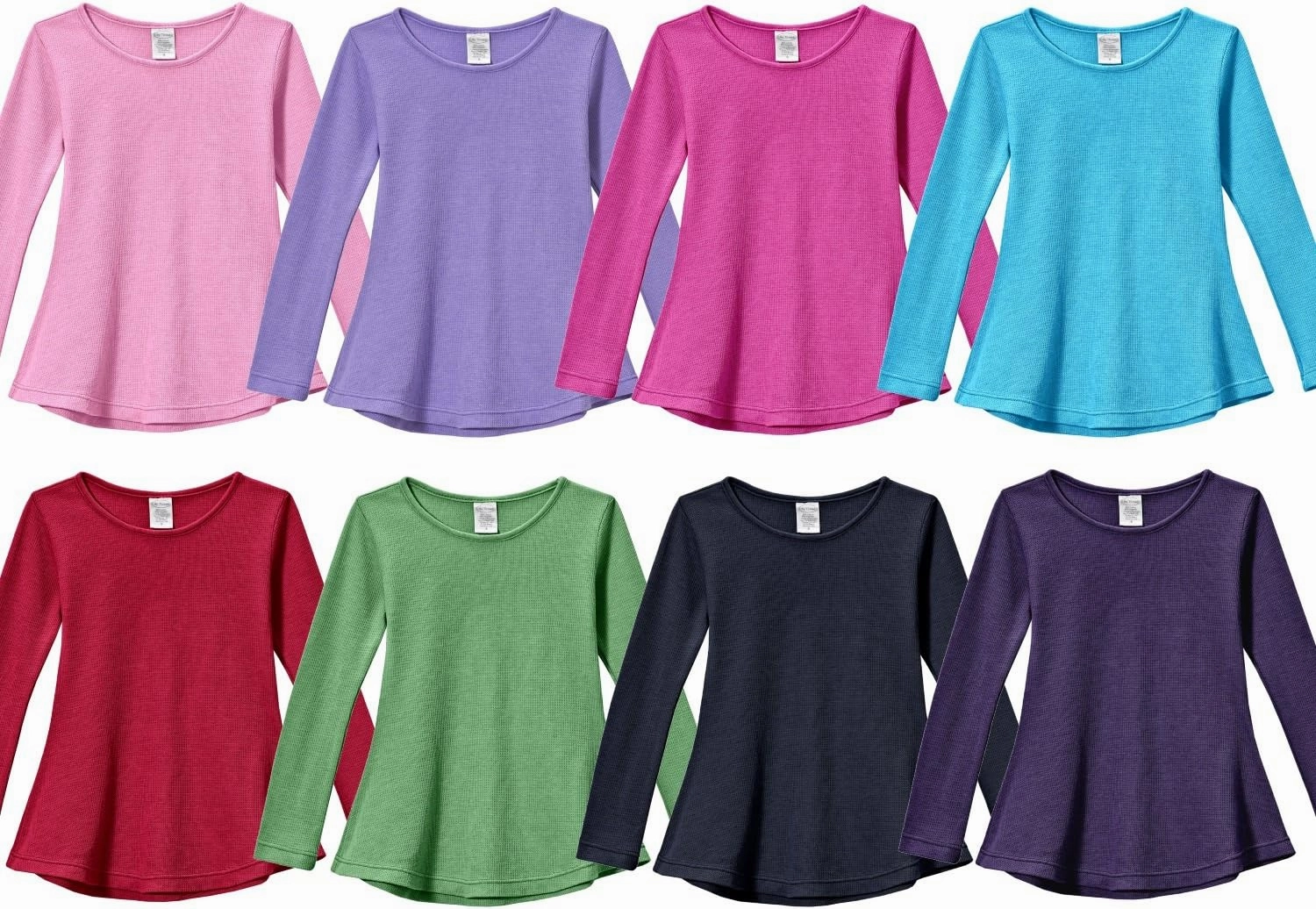 City Threads Girls Thermal Long Sleeve Tunic Shirt for School & Play, Made in USA