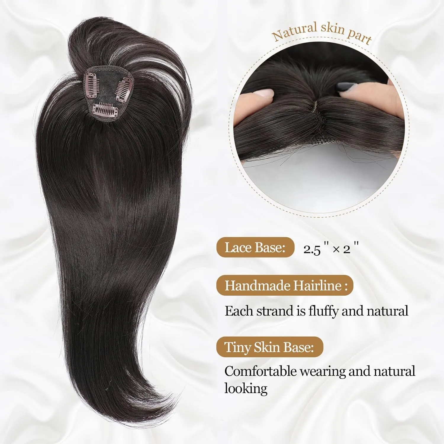 Clip in Bangs 360° Fake Bangs Hair French Bangs Black Brown Hair Bangs Toppers for Women Wispy Bangs with Hairpieces Clip in Bangs for Daily Wear