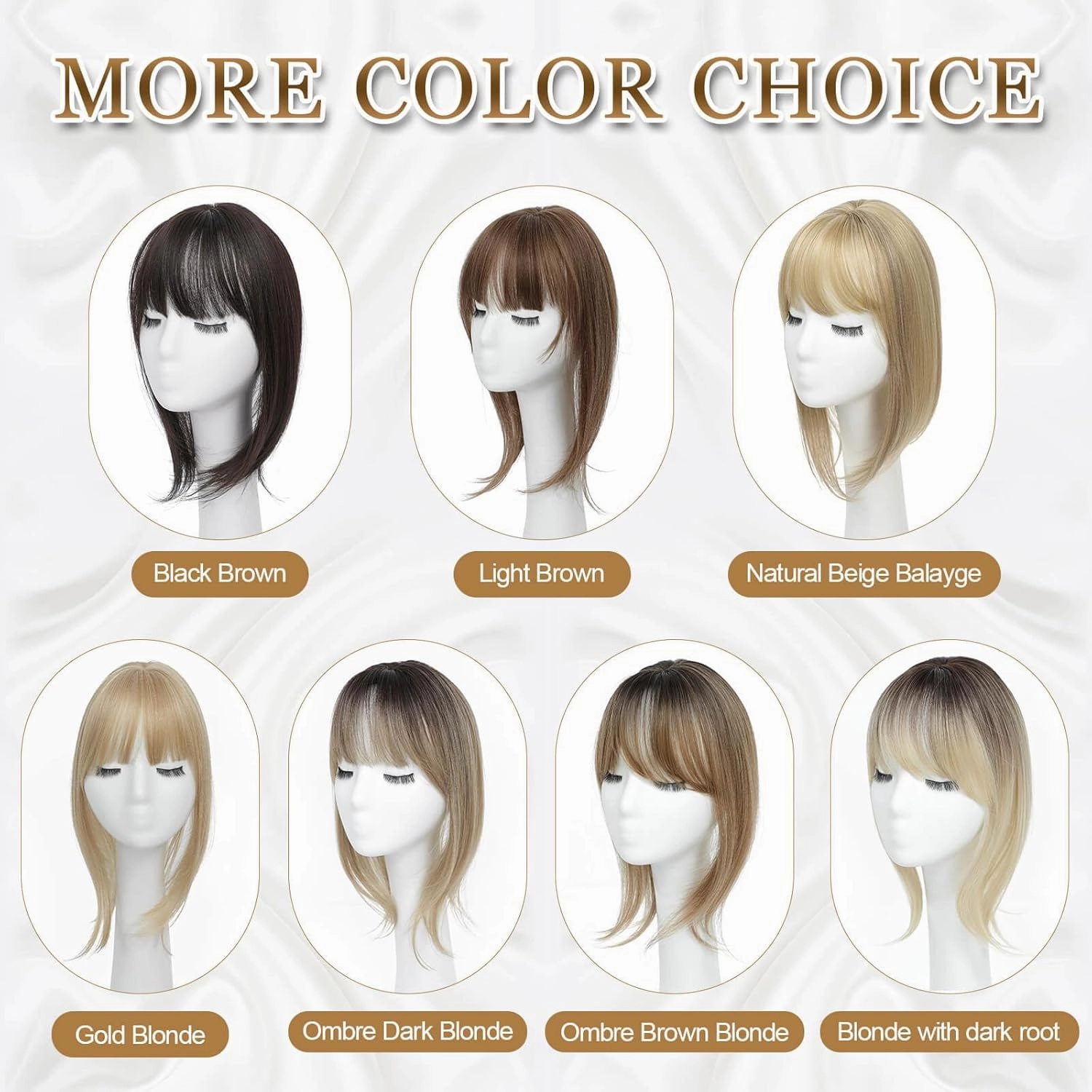 Clip in Bangs, 360° Cover Bangs Hair Clip 16 inch Brown Fake Bangs Hair Clip in Hair Extensions, Clip on Bangs for Women Clip in Hairpieces for Daily Wear