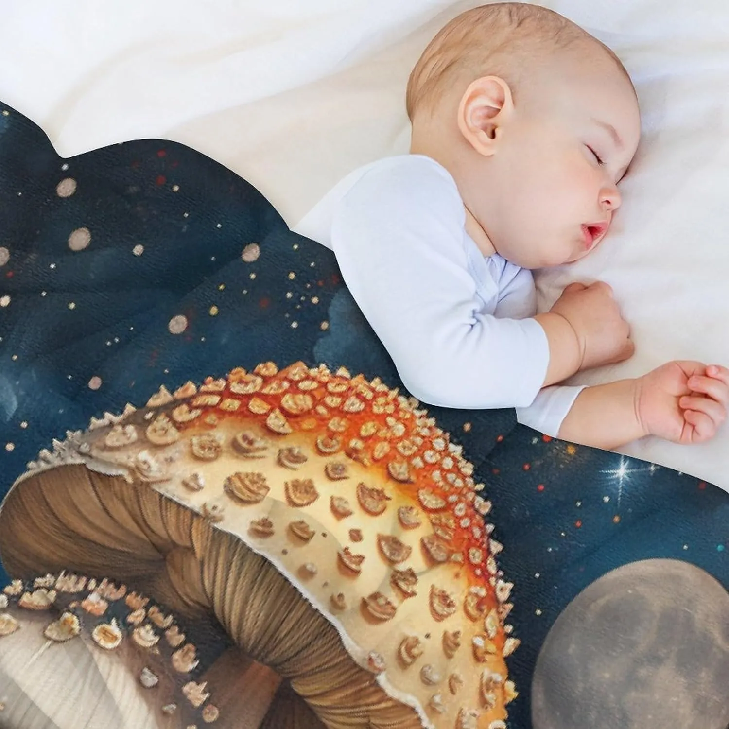 Colorful Floral Forest Blanket, Soft Fuzzy Flannel Mushroom Star Sky Fantasy Throw Blanket for Sofa Couch Bed, Picnic, 50x70 Inch