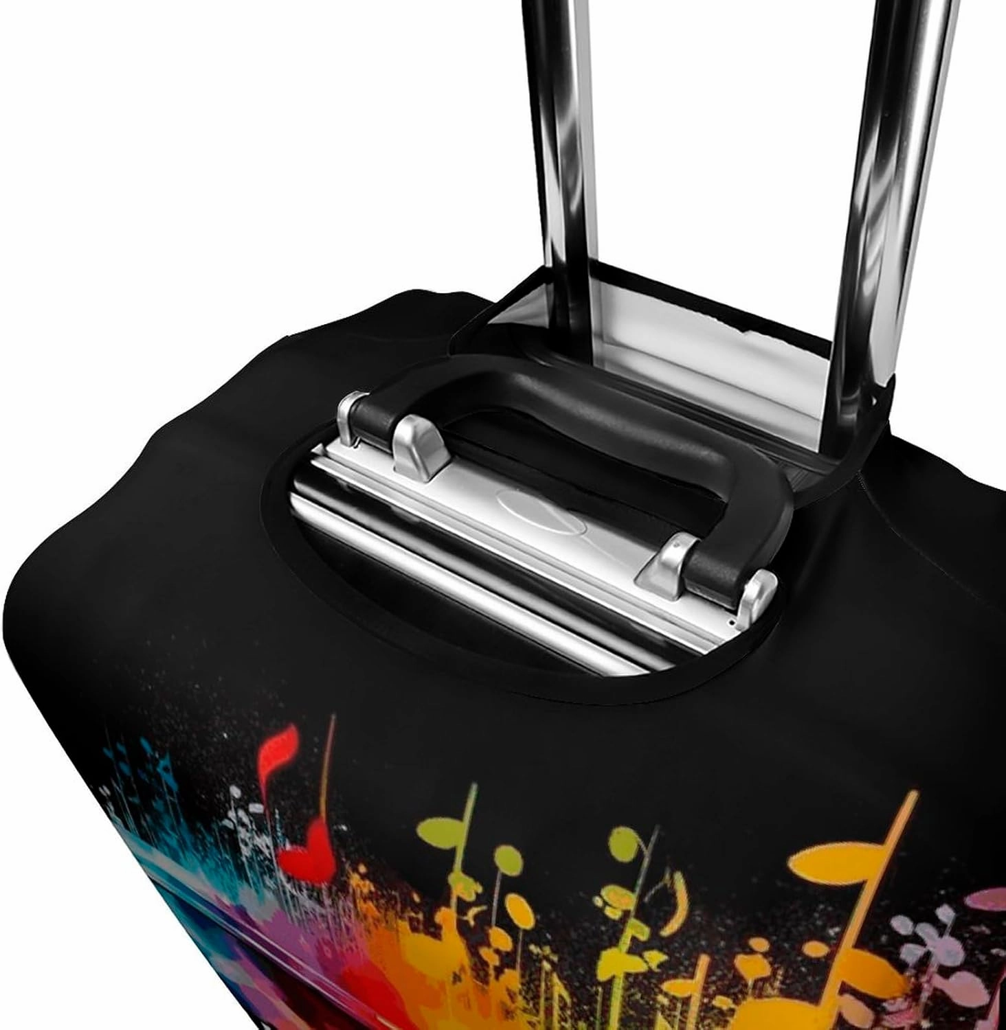 Colorful Piano Keyboard Music Note Luggage Cover Simple And Generous Suitcase Dust Cover Washable, Scratch Resistant for 19-32 Inch Suitcase M